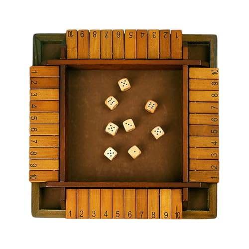 Shut The Box Würfelspiel | Mathe-Spiele aus Holz | Barspiele für Partys und Zusammenkünfte, Strategiespiel zur Lernerweiterung, 2–4 Spieler, verbessert Mathematik- und Entscheidungsfähigkeiten von Generisch