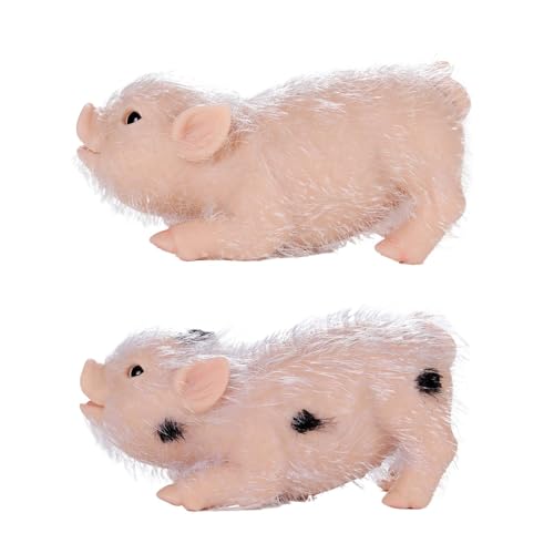 Silicon Pigs Doll Spielzeug, wiedergeborenes Silikonschwein weich lebensechtig Silikon Schweinpuppe, süße Schweinepuppe Voll Silikon -Ferkel Spielzeug, weiches Tierfiguren Raumdekor, Simulation von Generisch