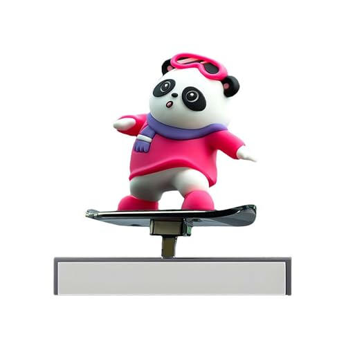 Skateboard-Panda-Auto-Ornament, lustiger Skater-Pandabär, Auto-Spiegel, Innendekoration, Armaturenbrett-Ornament, Halloween-Weihnachtsgeschenke für Vater, Mutter, Jungen von Generisch