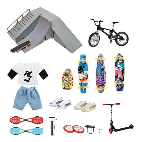 Skatepark-Kit - -Finger-Skateboards für Kinder-Griffbretter - Finger Spielzeug Kit Handboards Roller Skates Fahrrad Caster Board Zubehör Fingerboard Park Geschenk von Generisch