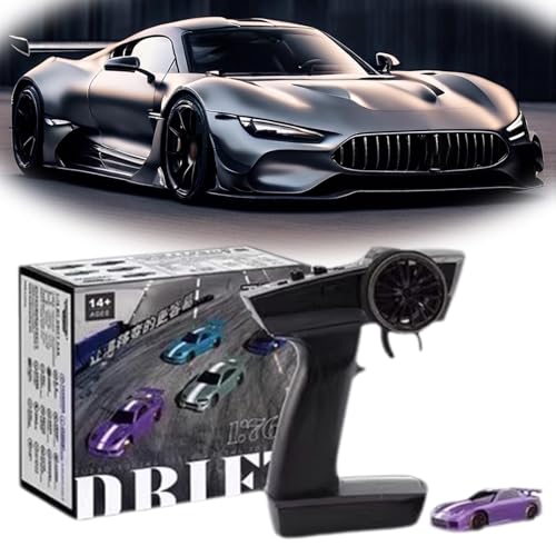 Slidey Boys -Tabletop Drift Rc Car, Drifty Boyz Rc Car, Drifty Boyz Rc Car Mini, Drifty Boyz Vapor Slide Drift Rc Car, 2025 New 1:76 Rc Drift Car with Underglow, Remote Mini Drift Car (C61 Purple) von Generisch