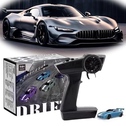 Slidey Boys -Tabletop Drift Rc Car, Drifty Boyz Rc Car, Drifty Boyz Rc Car Mini, Drifty Boyz Vapor Slide Drift Rc Car, 2025 New 1:76 Rc Drift Car with Underglow, Remote Mini Drift Car (C63 Blue) von Generisch