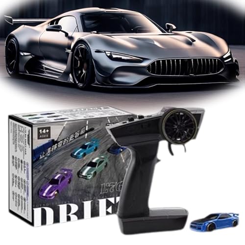 Slidey Boys -Tabletop Drift Rc Car, Drifty Boyz Rc Car, Drifty Boyz Rc Car Mini, Drifty Boyz Vapor Slide Drift Rc Car, 2025 New 1:76 Rc Drift Car with Underglow, Remote Mini Drift Car (C64 Blue) von Generisch