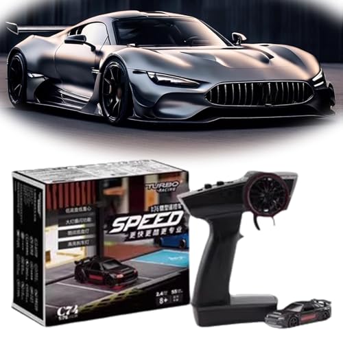 Slidey Boys -Tabletop Drift Rc Car, Drifty Boyz Rc Car, Drifty Boyz Rc Car Mini, Drifty Boyz Vapor Slide Drift Rc Car, 2025 New 1:76 Rc Drift Car with Underglow, Remote Mini Drift Car (C74 Black) von Generisch