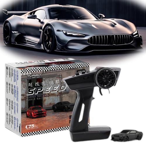 Slidey Boys -Tabletop Drift Rc Car, Drifty Boyz Rc Car, Drifty Boyz Rc Car Mini, Drifty Boyz Vapor Slide Drift Rc Car, 2025 New 1:76 Rc Drift Car with Underglow, Remote Mini Drift Car (C75 Black) von Generisch