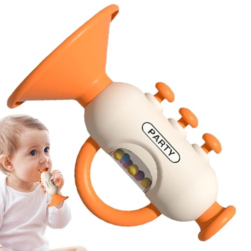 Small Trompete Musical Instrument Toy, Handheld -Trompete mit Klang, pädagogischem Musikspielzeug, benutzerfreundlich, robust, rosa/grün/orange, für Kinderjungen und Mädchen von Generisch