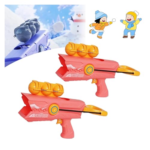 Snow Ball Launcher Gun, Snowball Shooter, Snowball Maker and Launcher, Snowball Gun Machine for Kids and Adults, Snowball Shooter Gun for Snow Games (Pink*2pcs) von Generisch