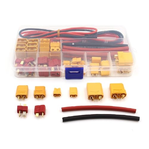 Sparkhobby Connector DIY Box (XT30 / XT60 /XT90 / T-Stecker / Silikondraht) männlich weiblich Kits für RC FPV-Drohnen Auto Lipo Batterie Zubehör von Generisch