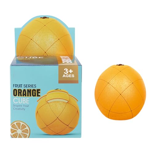 Speed ​​Cube 3×3 Birne Zauberwürfel 1:1 Realistischer 3D-Fruchtwürfel Speziell Geformter Puzzlewürfel Lernspielzeug (Orange) von Generisch