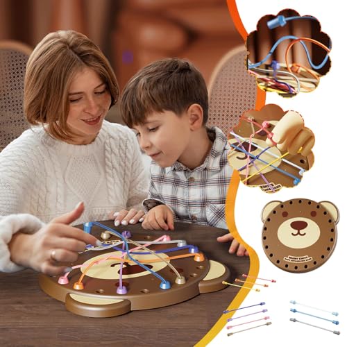 Spiel Zum Lösen Von Seilen, Puzzle Zum Auffädeln Von Seilen, Logik-Puzzle-Brettspiel, Buntes Gedrehtes Seil Sortier Puzzlespiel, Familienspiele Lustiges Reisespiel für Kinder und Erwachsene (2X) von Generisch