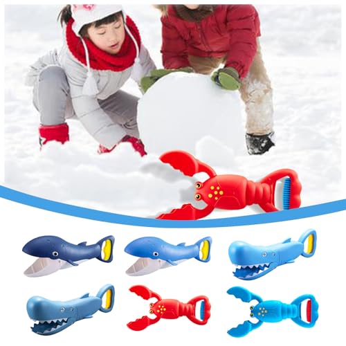 Spielen mit Schneespielzeug Clips Spielzeug für Jungen und Mädchen - 18 Stile Schneeball-Maker-Clip Krebse Dinosaurier Schneeballpistole Schneeballzange Schneeball Former Schneespielzeug Zange (I) von Generisch