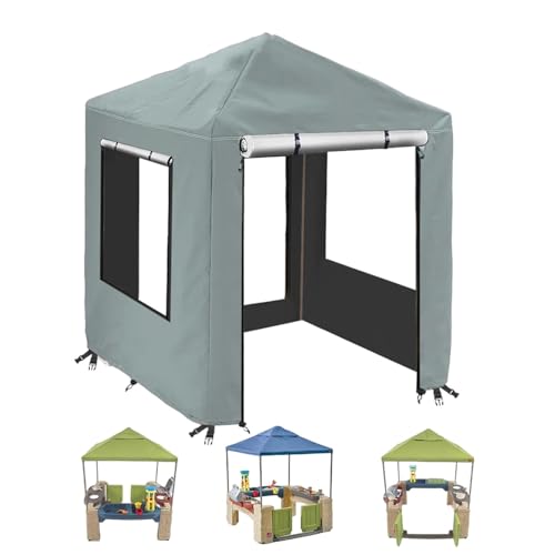 Spielhäuser Abdeckung, Abdeckung Outdoor Spielhaus Wasserdicht, 420D Oxford-Tuch Abdeckplane für Kinder Spielhaus mit Reißverschluss, Abdeckhaube Spielhaus Kinder, 142x142x153cm von Generisch