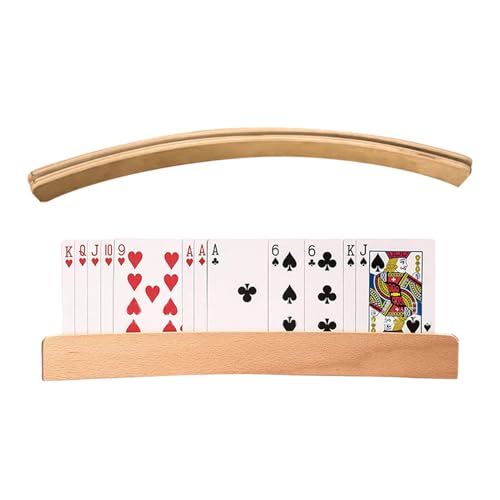 Spielkartenhalter – gebogene Spielkartenhalter aus Holz, freihändiges Poker-Halter, Spielkartenhalter für Kinder, Senioren, Stehender Spielkartenhalter, Kartenspiel-Zubehör, Kartendeck-Ständer von Generisch