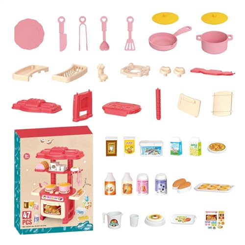 Spielküchenset,Küchen-Kinderspielset - Pretend Food Toy und Kitchen Playset | Lernspielzeug, Spielhaus, Rollenspielspielzeug für die Heimschule von Generisch