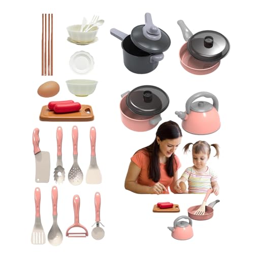 Spielküchenzubehör,Küchenspielset-Zubehör - 28X Küchenzubehör | Lehrreiches Küchenzubehör, lustiges Kinder-Kochen-Spielset für Kinder, die Freude am Kochen haben von Generisch