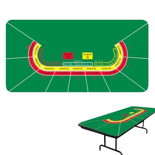 Spieltisch – 120 x 60 cm Texas Holdem, Poker-Matte, rutschfeste Reinigungskartentischabdeckungen, verbessertes Spielerlebnis, Oberflächen, Poker-Tischdecke für Spendenaktionen und Poker, Gummi von Generisch