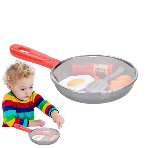 Spielzeug-Kochpfanne, Rollenspiel Küchenzubehör Spielzeug, Pretend Kitchen Pfannen, Pretend Cooking Pan, Kinder Küchen Spielzeugzubehör, Kochgeschirr, Pfannen, Kochutensilien, Spielset von Generisch