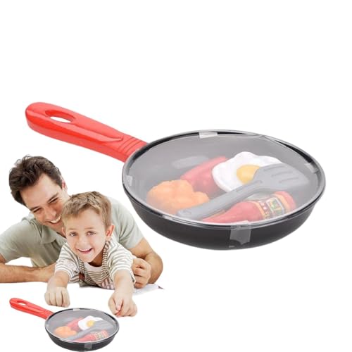 Spielzeug-Kochpfanne,Pretend Kitchen Pfannen,Rollenspiel Küchenzubehör Spielzeug - Kochgeschirr, Pfannen, Kochutensilien, Spielset, Geschenke für Kinder, Mädchen, ab 3 Jahren von Generisch