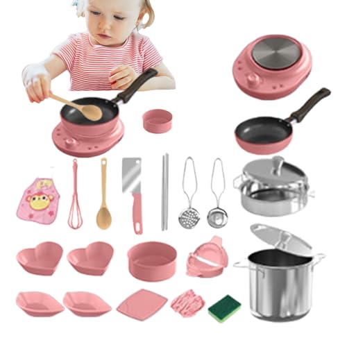 Spielzeug Küchenzubehör | Kindergeschirr Spielset - Interaktives Rollenspiel Kindersicheres Realistisches Zubehör Für Feinmotorik Mädchen Kleinkinder Spielzeug Küchenzubehör | Kindergeschirr Spielset - Interaktives Rollenspiel Kindersicheres Realistisches Zubehör Für Feinmotorik Mädchen Kleinkinder von Generisch