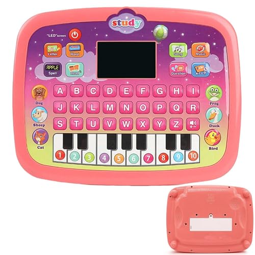 Spielzeug-Laptop-Tablet,Pretend Laptop für Kind | Singen und lernen Laptop-Spielzeug mit Lichtern, Geräuschen und Musik fördert die Buchstaben-, Zahlen-, Formen- und Tiererkennung für Kinder von 1 bis von Generisch