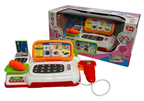 Spielzeug Registrierkasse FüR Kinder Supermarkt Registrierkasse Mit Scanner Skala Lichter Und GeräUsche Mit ZubehöR Und Falschgeld Banknoten Und MüNzen Supermarkt-Spiel Kassierer Kassierer von Generisch