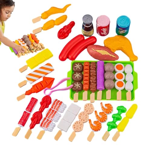 Spielzeug für Grillspielset, Spielset für Küche zum Grillen, interaktives Spielzeug für Grillspiele mit Lebensmitteln, für gefälschte Lebensmittel für Gi-Grill von Generisch