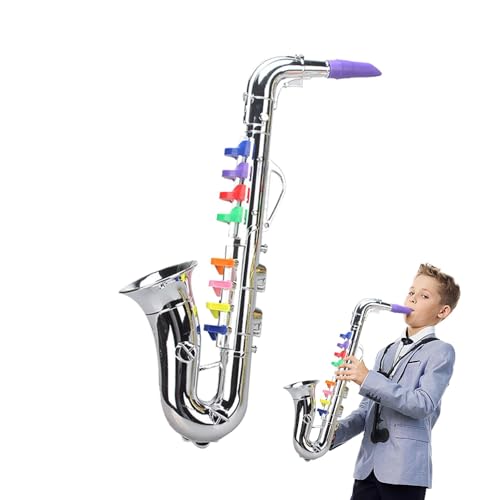 Spielzeughorninstrument, Spielzeugsaxophon für Kinder - Kinder-Saxophon-Spielzeug - Multifunktionales frühes Lernspielzeug, Simulationsmusikinstrument für Kleinkinder, Mädchen, , Anfänger, Musiksimula von Generisch