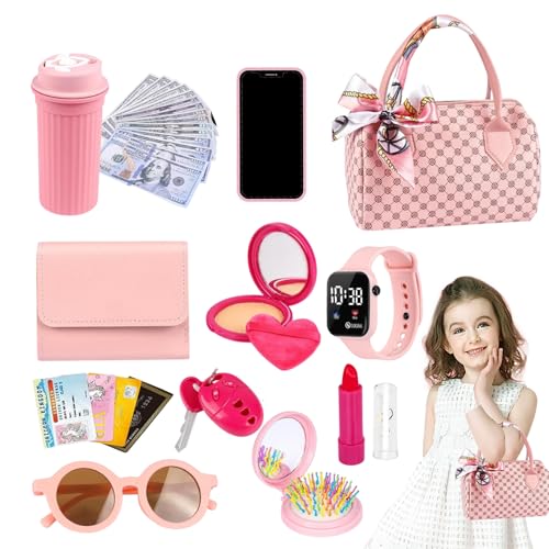 Spielzeugtasche für kleine Mädchen | Kindertasche mit künstlichem Make-up, Zubehör Verkleidung Spiele Prinzessin für Mädchen und kleine Mädchen Spielzeugtasche für kleine Mädchen | Kindertasche mit künstlichem Make-up, Zubehör Verkleidung Spiele Prinzessin für Mädchen und kleine Mädchen von Generisch