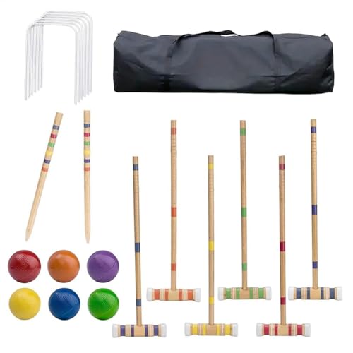 Spikes Ball Set, Ball Game Set | 6 Spieler Lustige Rasenspielset - Wiederverwendbares hölzerne Bowling -Set, Outdoor -Sportset für Männer, Frauen von Generisch