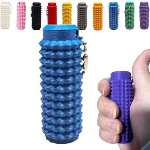 Spiky Grippie Stim Keychain, Spiky Fidget Roller Rotation Keychain, Pocket Mini Fidget Toy, Stress Toy, Venting Key Anhänger für Angst Relief Positive (#01) von Generisch