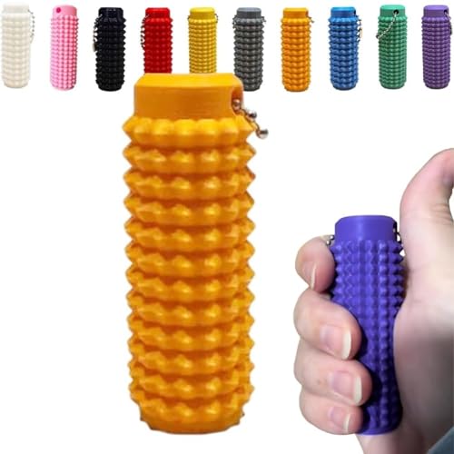 Spiky Grippie Stim Keychain, Spiky Fidget Roller Rotation Keychain, Pocket Mini Fidget Toy, Stress Toy, Venting Key Anhänger für Angst Relief Positive (#04) von Generisch