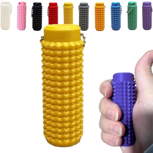 Spiky Grippie Stim Keychain, Spiky Fidget Roller Rotation Keychain, Pocket Mini Fidget Toy, Stress Toy, Venting Key Anhänger für Angst Relief Positive (#09) von Generisch