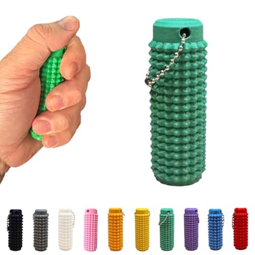 Spiky Keychain,Pocket Mini Fidget Toy,Venting Key Pendant for Anxiety Relief Positive,Spikes Shaped Fingertip Roller,Hard Spiky Massage Keychain for Stress Reduction and Focus (Green) von Generisch