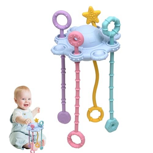 Spinner-Sensorspielzeug für Kleinkinder, Reise-Pull-String-Aktivitätsspielzeug für Babys - Sicheres -Krippenspielzeug,Weiches Schiebe- und Ziehspielzeug in kräftigen Pastellfarben. Spielzeug für die f von Generisch