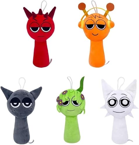 Sprunki Plush, Sprunki Plüschtier Geschenke für Fans, Sprunki Plüschtiere, Sprunki Game Plush Toys, Sprunki Plüschspielzeug, Sprunki Plush Figuren Doll, Sprunki Kuscheltie (5 Stück) von Generisch