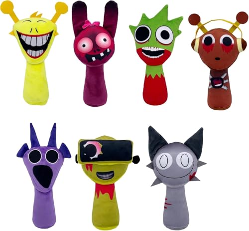 Sprunki Plush, Sprunki Plüschtier Geschenke für Fans, Sprunki Plüschtiere, Sprunki Game Plush Toys, Sprunki Plüschspielzeug, Sprunki Plush Figuren Doll, Sprunki Kuscheltie (7 Stück) von Generisch