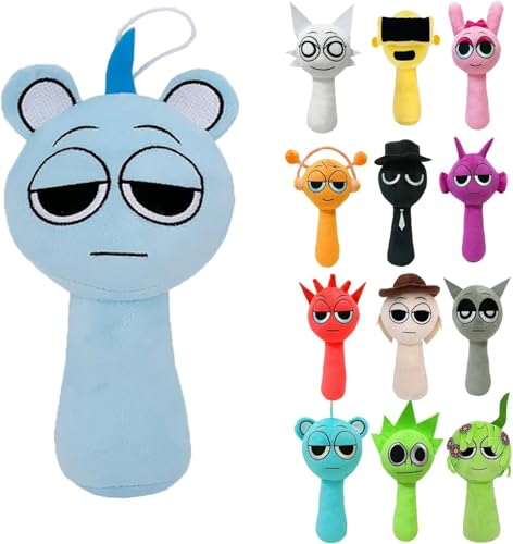 Sprunki Plush, Sprunki Plüschtier Geschenke für Fans, Sprunki Plüschtiere, Sprunki Game Plush Toys, Sprunki Plüschspielzeug, Sprunki Plush Figuren Doll, Sprunki Kuscheltie (Blau) von Generisch