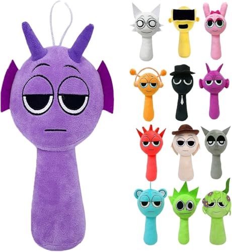 Sprunki Plush, Sprunki Plüschtier Geschenke für Fans, Sprunki Plüschtiere, Sprunki Game Plush Toys, Sprunki Plüschspielzeug, Sprunki Plush Figuren Doll, Sprunki Kuscheltie (Lila) von Generisch