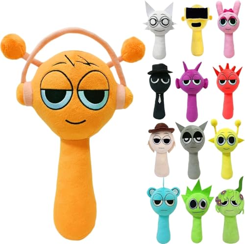 Sprunki Plush, Sprunki Plüschtier Geschenke für Fans, Sprunki Plüschtiere, Sprunki Game Plush Toys, Sprunki Plüschspielzeug, Sprunki Plush Figuren Doll, Sprunki Kuscheltie (Orange) von Generisch