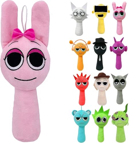 Sprunki Plush, Sprunki Plüschtier Geschenke für Fans, Sprunki Plüschtiere, Sprunki Game Plush Toys, Sprunki Plüschspielzeug, Sprunki Plush Figuren Doll, Sprunki Kuscheltie (Rosa) von Generisch