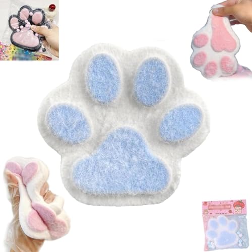 Squishy Katzenpfote Groß, Cat Squishy Quetschspielzeug, Katzenpfoten, Handgefertigtes Squishy-Katzenpfoten-Quetschspielzeug, Riesiges Squishy-Spielzeug zum Stressabbau (Blue-A) von Generisch