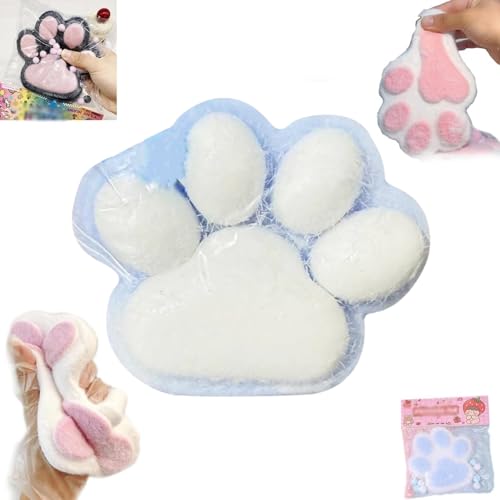 Squishy Katzenpfote Groß, Cat Squishy Quetschspielzeug, Katzenpfoten, Handgefertigtes Squishy-Katzenpfoten-Quetschspielzeug, Riesiges Squishy-Spielzeug zum Stressabbau (Blue-B) von Generisch