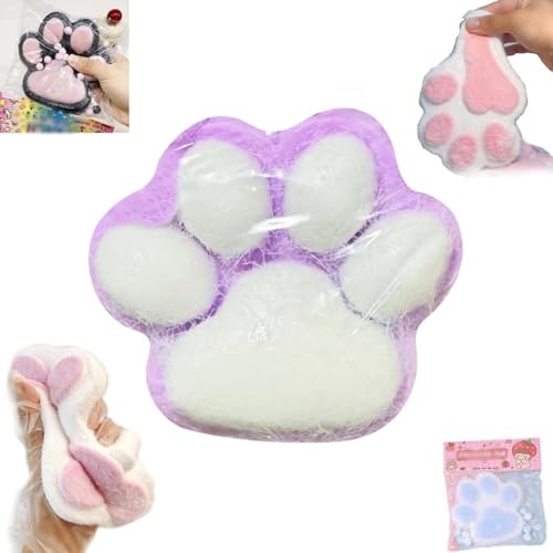 Squishy Katzenpfote Groß, Cat Squishy Quetschspielzeug, Katzenpfoten, Handgefertigtes Squishy-Katzenpfoten-Quetschspielzeug, Riesiges Squishy-Spielzeug zum Stressabbau (Purple) von Generisch