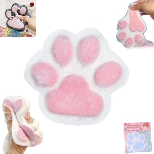 Squishy Katzenpfote Groß, Cat Squishy Quetschspielzeug, Katzenpfoten, Handgefertigtes Squishy-Katzenpfoten-Quetschspielzeug, Riesiges Squishy-Spielzeug zum Stressabbau (White) von Generisch