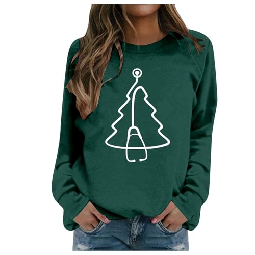 St. Patrick's Day Kostüm-Set, grüner Hut mit Druck, Bühnenauftritts-Outfit für Damen und Herren, Alien-Aufnäher, Sweatshirt (Grün, XL) von Generisch