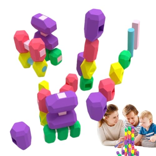 Stacking Rocks - Building Blocks Stones Game, Silicone Stacking Stones Sensory Learning Set for Kids Aged 3-5, Fine Motor Skills and Creativity Development von Generisch