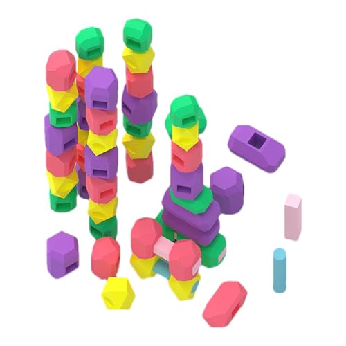 Stacking Rocks | Building Blocks Stones Game | Silicone Stacking Stones Sensory Learning Set for Kids Aged 3-5 | Fine Motor Skills Development & Creativity Boosting Toys von Generisch