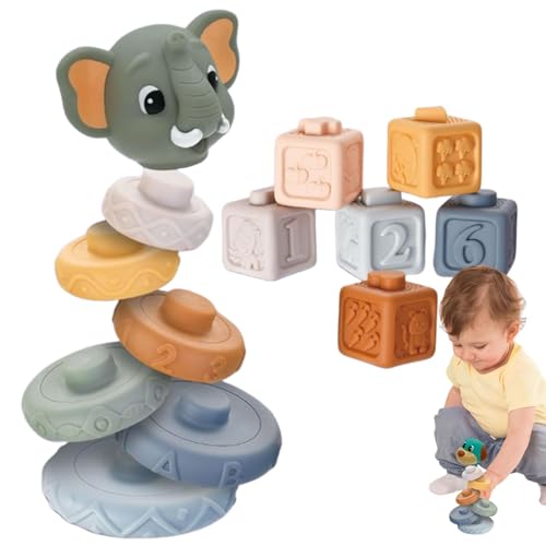 Stapelblöcke für Kinder, Balance Stacking Block Game, Buntes sensorisches Sortierspielzeug, Brettspiel für Bildungslern, multifunktionales Tabletop-Gebäude für, Mädchen von Generisch