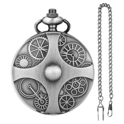 Steampunk-Würfel-Set, Steampunk-Metallwürfel,Metallwürfel mit Taschenuhrgehäuse - Tragbare Würfelkette für Rollenspiele, Brettspiele, Tischdekoration von Generisch