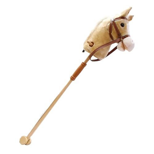 Steckenpferd-Reitspielzeug, 100 cm Steckenpferd mit realistischem Sound und Holzrädern, Aufsitzpferde zum Rollenspiel, Plüschspielzeug für Kinder und Kleinkinder Steckenpferd-Reitspielzeug, 100 cm Steckenpferd mit realistischem Sound und Holzrädern, Aufsitzpferde zum Rollenspiel, Plüschspielzeug für Kinder und Kleinkinder von Generisch